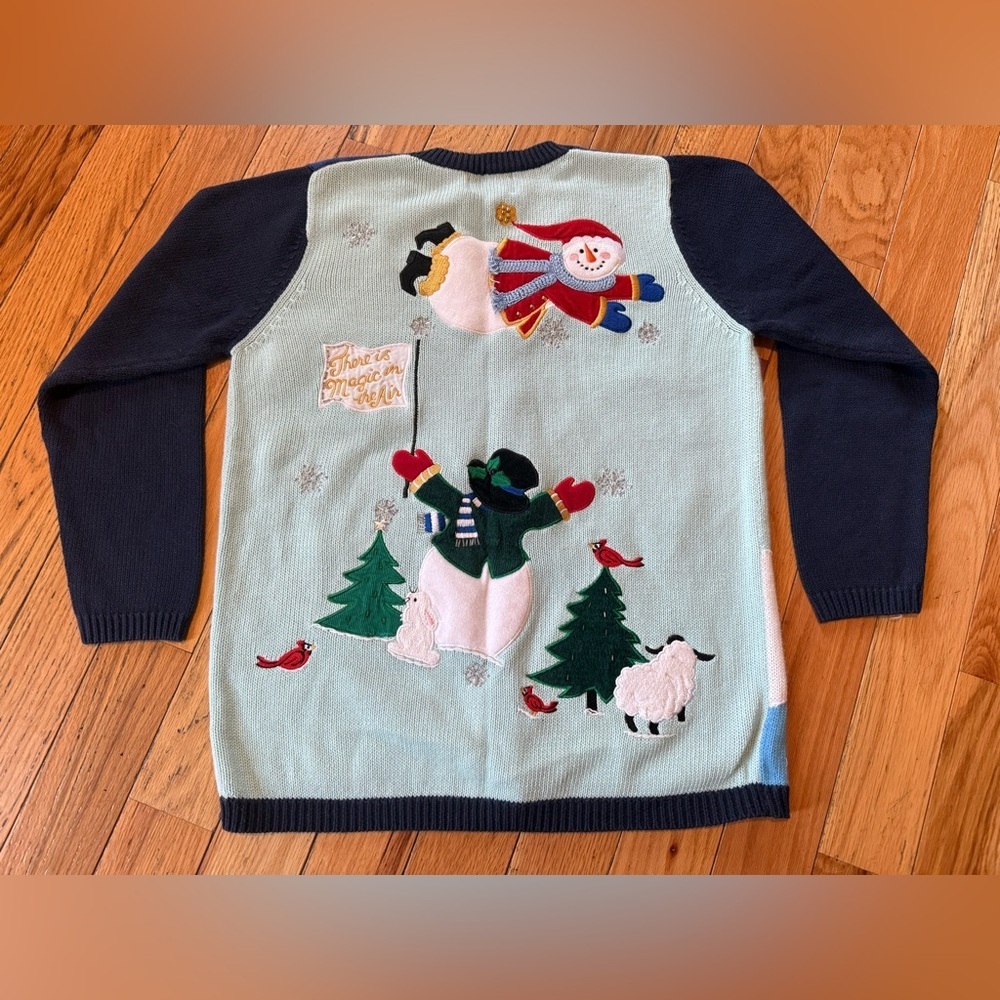 Vintage Quacker Factory Holiday/Winter Sweater/Cardigan Snowman Women’s Size S - Picture 8 of 13
